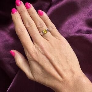 Yellow Gemstone set in Silver Women's Ring